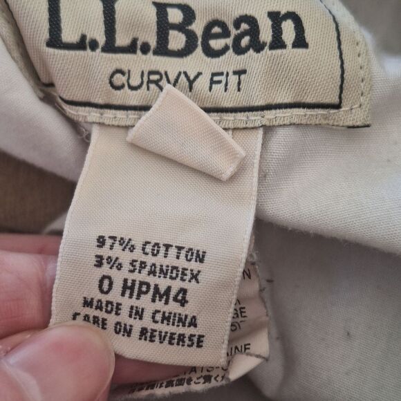 LL Bean Curvy Fit Corduroy Pants 10 TALL Flat Front Stretchy Back Soft Tan 10T - Picture 3 of 15